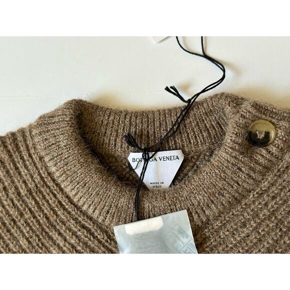 Bottega Veneta Women's Alpaca Chevron Knit Brown Sweater L 719793 IT NWT $1900 - Picture 6 of 12